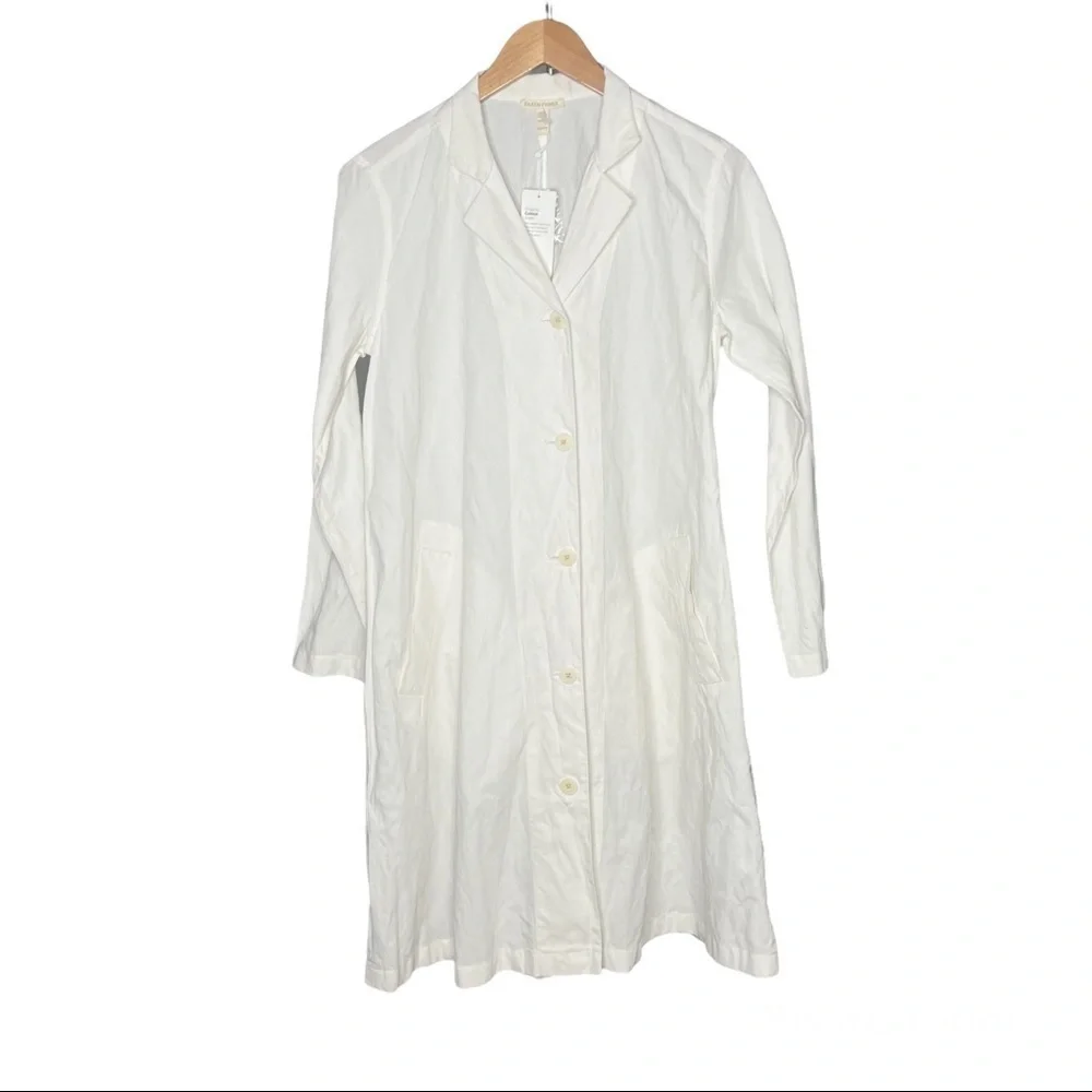 Eileen fisher NWT Organic Cotton Steel Standard Collar rumpled coat Size XXS